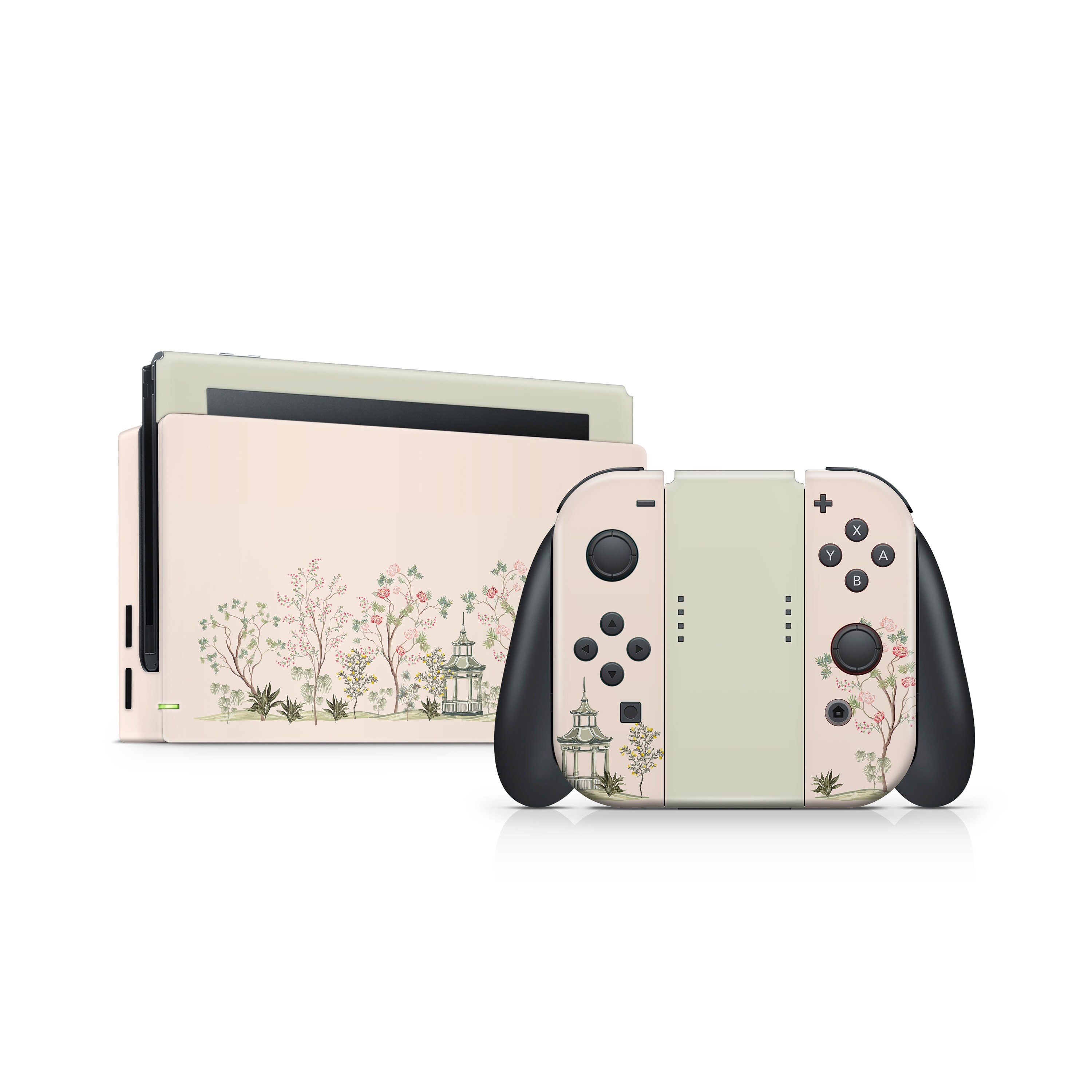 Nintendo Switches Skin Green Cream Japanese Sakura Switch Etsy 日本