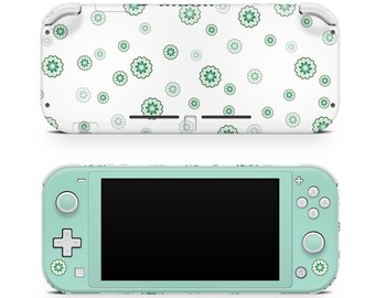Nintendo switch Lite Sakura skin Pastel Flowers, Switch lite skin Cute Kawaii, Green color Full cover 3m