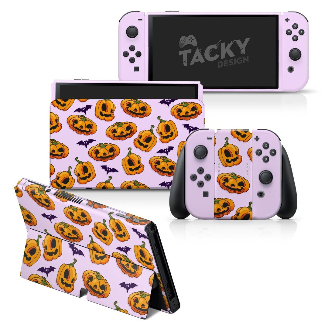 Halloween Nintendo Switch Oled Skin Pumpkin, Spooky Kawaii Switch Oled