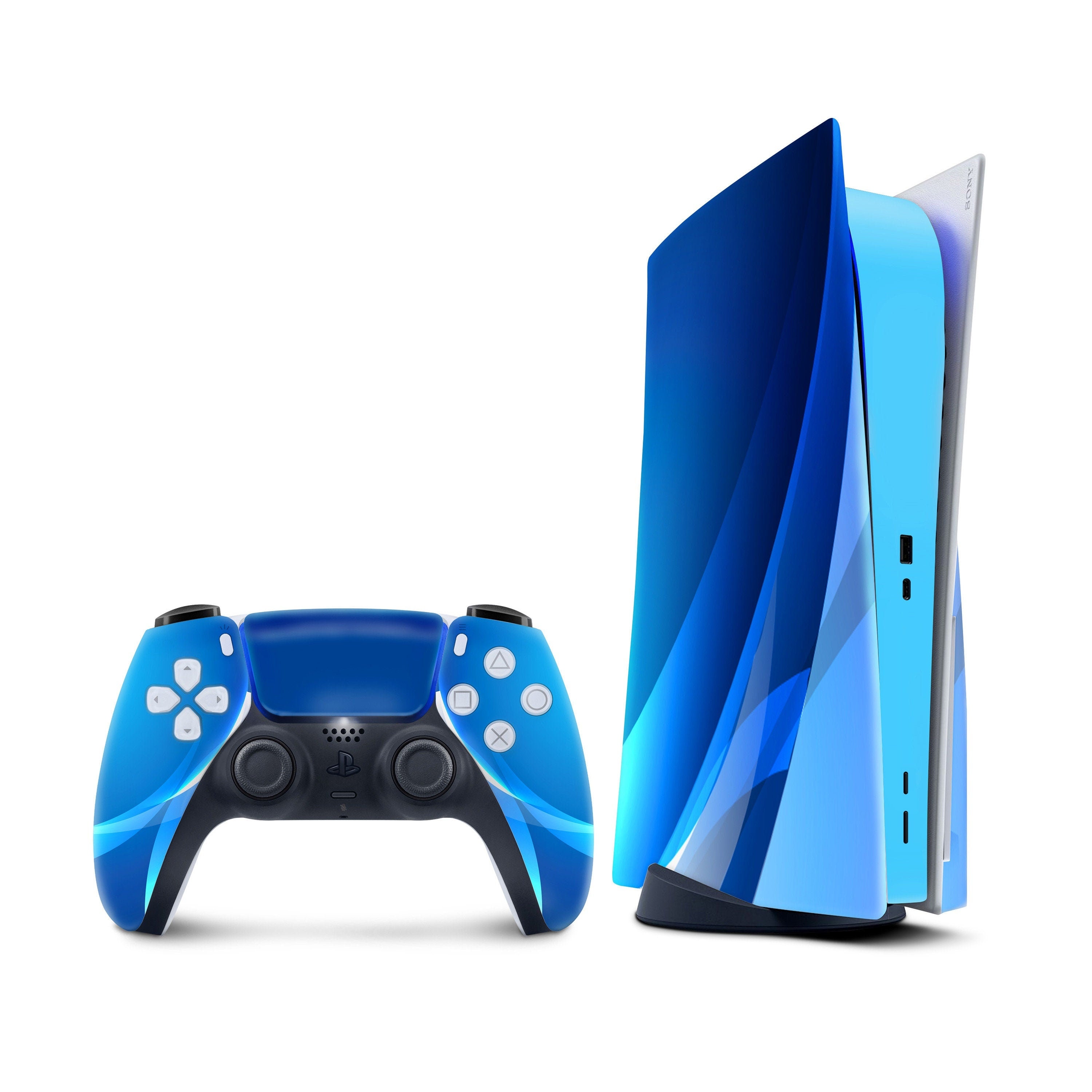Ps5 Skin Blue, Playstation 5 Controller Skin ,vinyl 3m Stickers Full Wrap  Cover 