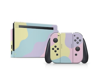 Retro nintendo switch skin Pastel, Colorwave switch skin Color Blocking skin Full cover 3m