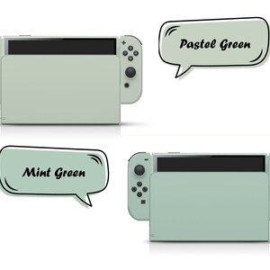 Classic Nintendo switch oled skin solid color block, Simple switch oled skin PInk, Blue, Green and Off-white Full cover 3m image 6