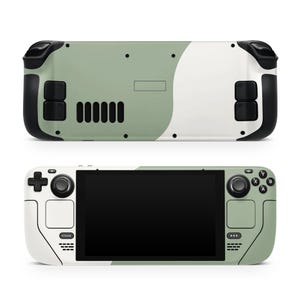 Classic Green and White Steam Deck Skin – Steam Deck OLED Skin & LCD, Kawaii Pastel Color Blocking, Full Wrap 3M Vinyl Cover