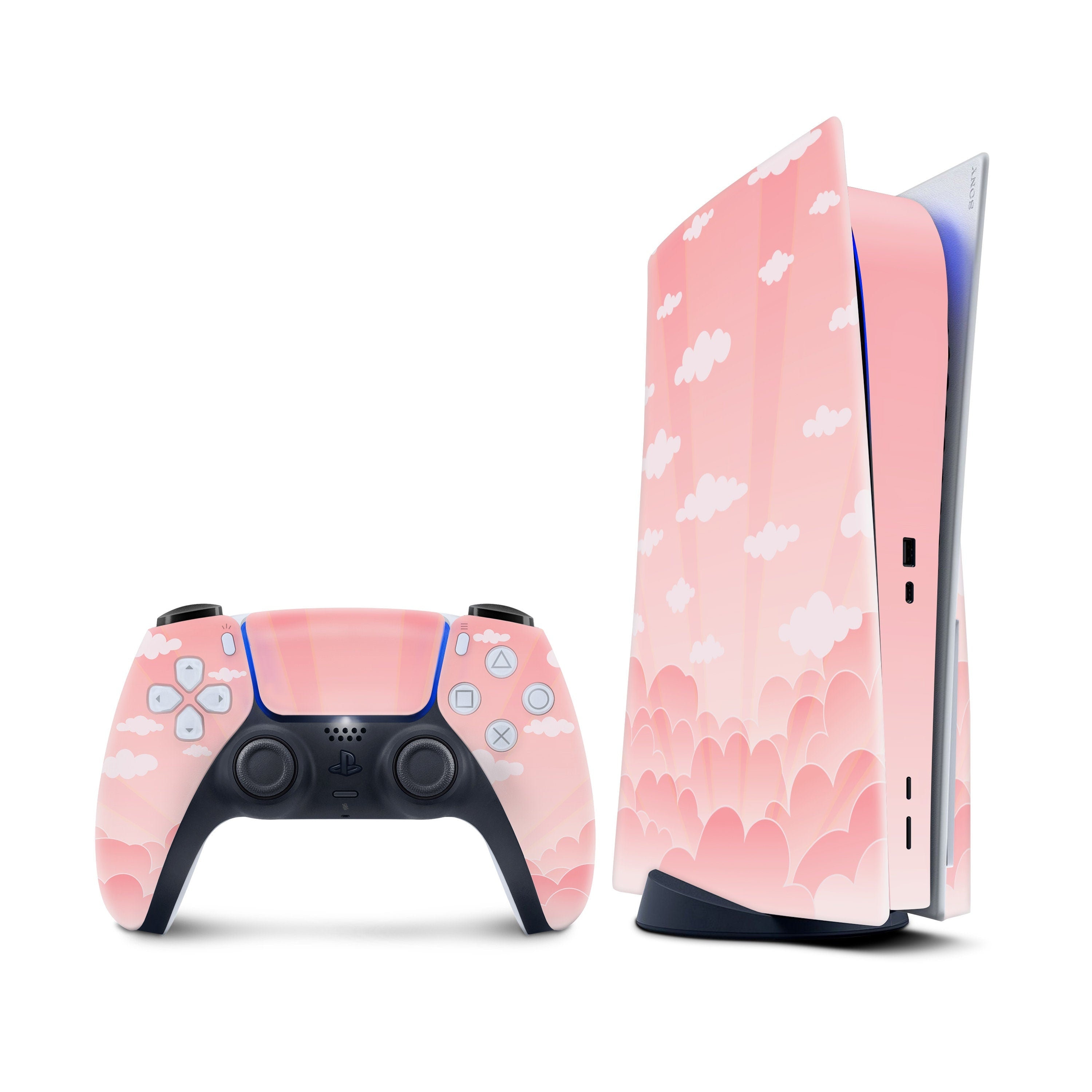 Ps5 Skin Peachy Sky, Pink Sony Playstation 5 Controller Skin Clouds, Vinyl  3m Stickers Full Wrap Cover -  Denmark