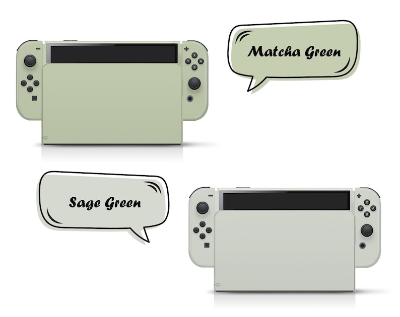 Classic Nintendo switch oled skin solid color block, Simple switch oled skin PInk, Blue, Green and Off-white Full cover 3m image 7