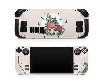 Mushroom Cute Steam Deck Skin – Steam Deck OLED Skin & LCD, Beige Kawaii Design, Full Wrap 3M Vinyl Cover