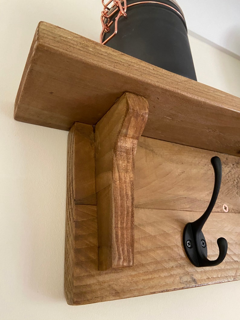Coat Hook Rack With Shelf Uk Hook Shelf Coat Hook Rack Etsy UK