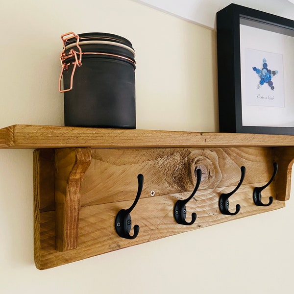 Coat Hooks With Shelf Etsy UK