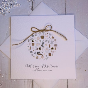 Luxury Christmas Cards, 8 pack of christmas cards, unique christmas cards, handmade cards image 4