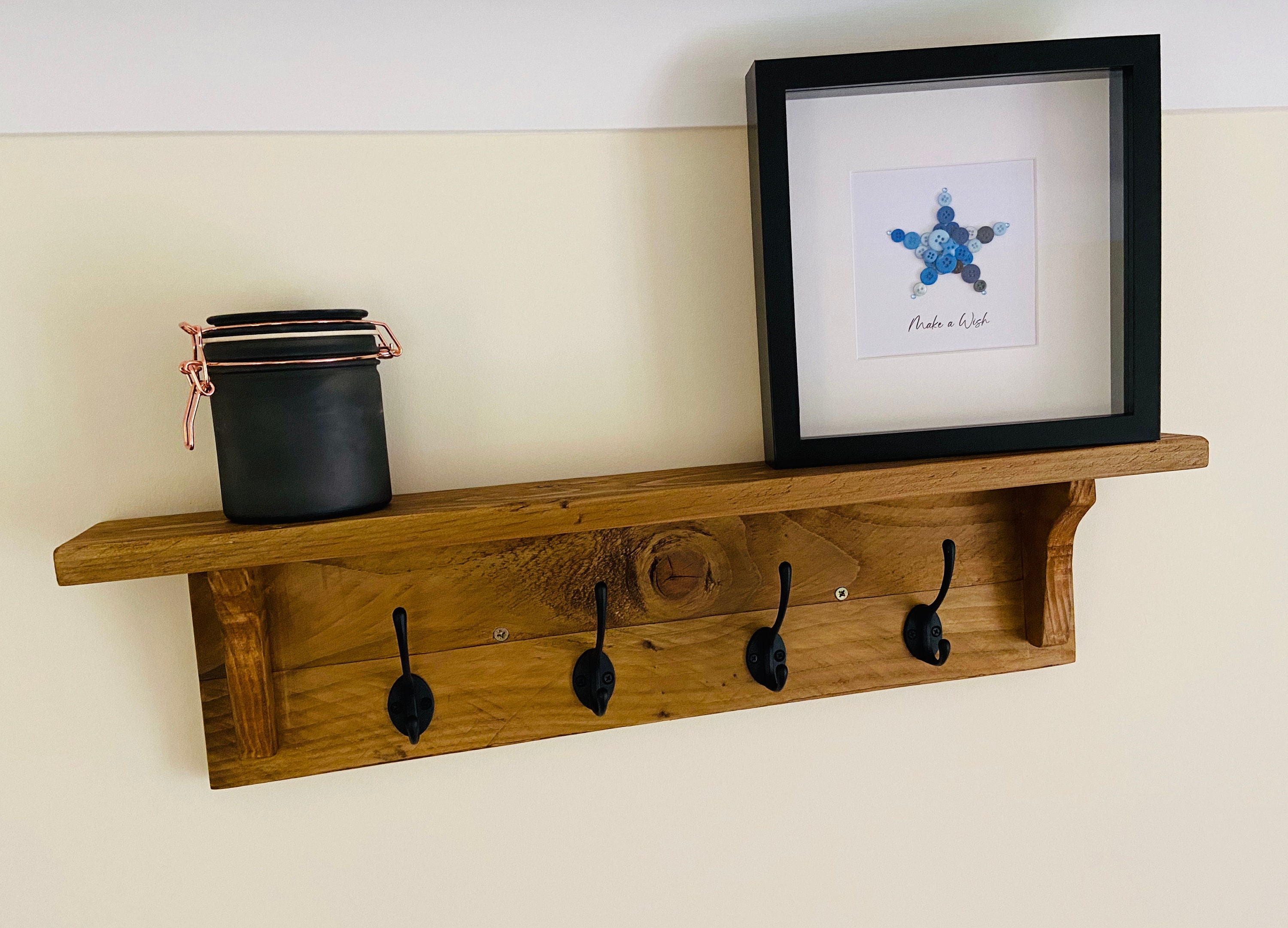 Coat Hook Rack With Shelf Uk Hook Shelf Coat Hook Rack Etsy UK