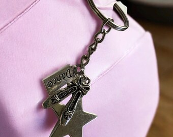 Ballet Keyring – Dance Shoes, Star Charm, Gift for Dancers