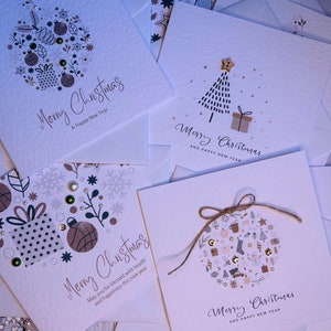 Luxury Christmas Cards, 8 pack of christmas cards, unique christmas cards, handmade cards image 1