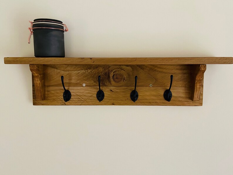 Coat Hook Rack With Shelf Uk Hook Shelf Coat Hook Rack Etsy UK