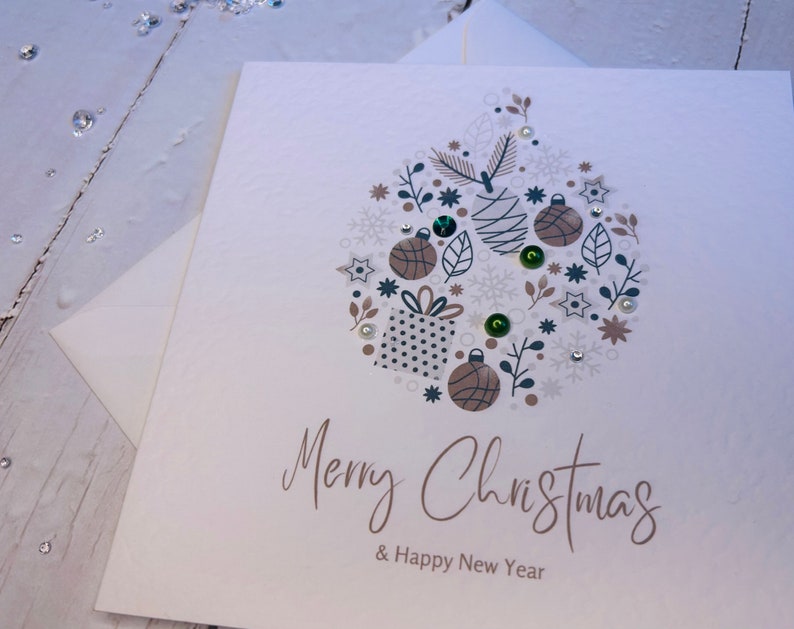 Luxury Christmas Cards, 8 pack of christmas cards, unique christmas cards, handmade cards image 3