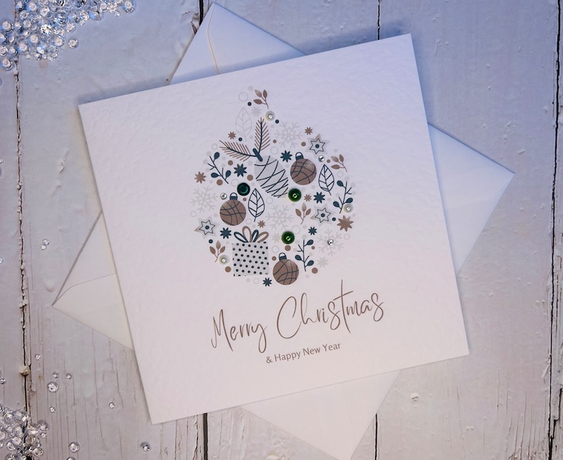 Luxury Christmas Cards, 8 pack of christmas cards, unique christmas cards, handmade cards image 2