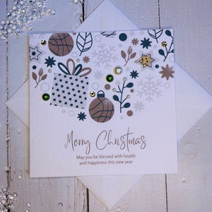 Luxury Christmas Cards, 8 pack of christmas cards, unique christmas cards, handmade cards image 6