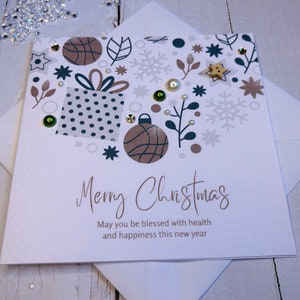 Luxury Christmas Cards, 8 pack of christmas cards, unique christmas cards, handmade cards image 7