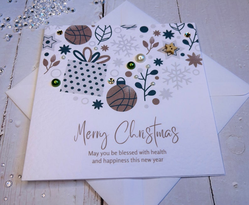 Luxury Christmas Cards, 8 pack of christmas cards, unique christmas cards, handmade cards image 7