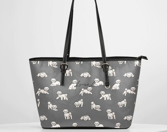 Stylish Maltese Dog Mom Women/’s Tote Bag Handbags Shoulder Bag for Gym Travel Picnic Beach