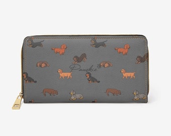 Womens I Love My Dog Dachshunds Buckle Coin Purses Vintage Wallet 