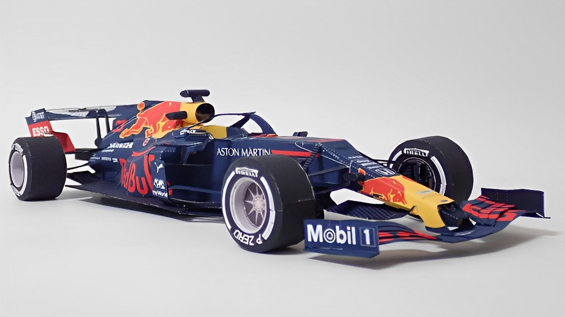 Honda Racing Red Bull RB16 Papercraft Kit | Lowpoly F1