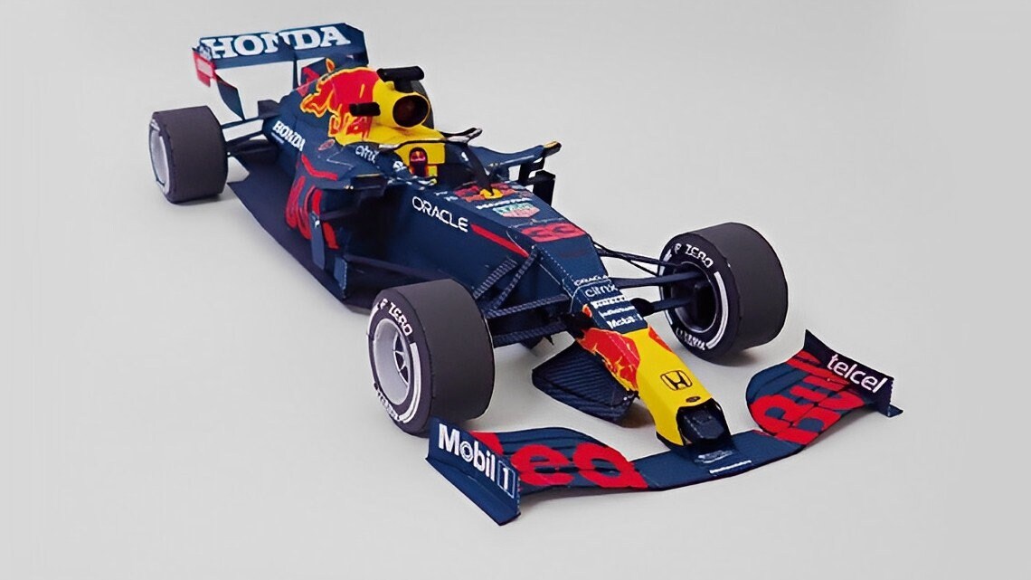 Honda Racing Red Bull RB16 Papercraft Kit | Lowpoly F1