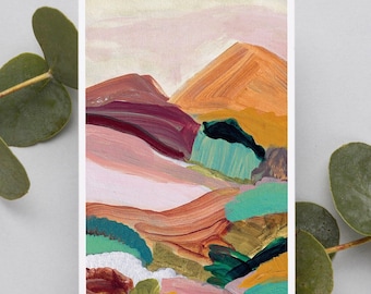 Abstrakte Berglandschaft Kunstdruck: Pastellfarben (Digitaler Download)