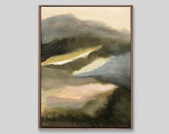Original Abstract Landscape Painting, 12x16 Acrylic on Cotton Canvas, Contemporary Wall Art