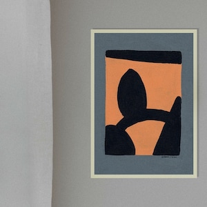 Impresión contemporánea minimalista moderna, póster abstracto de salmón negro gris, decoración de pared industrial fácilmente imprimible, marco de arte de tamaño máximo de 16x20