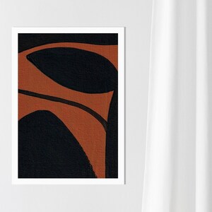 Décor minimaliste Scandi, Impression abstraite noire brune, Art mural abstrait Abstrait Décor mural minimaliste Boho Brown Art Prints 16x20 taille image 1