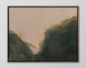 Large Landscape Painting, Landscape Wall Decor, Moody Landscape Painting, Nature Painting, French Countryside, Vintage Art Rustic Home Decor