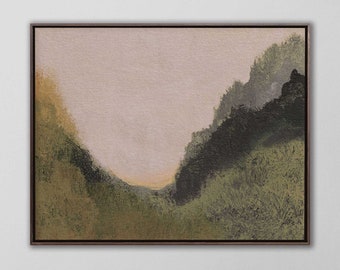 Moody Landscape Painting, Large Landscape Painting, Vintage Art Print, Soft Landscape Painting, Vintage Wall Art, Antique Art, Vintage Decor