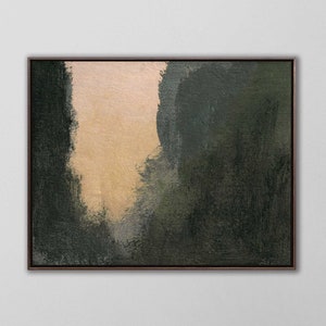 Rustic Landscape Painting, Moody Landscape Painting, Large Landscape Painting, Scandinavian Landscape Print, Soft Landscape Forest Painting