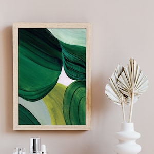 Emerald Green Abstract Watercolor Art Print: Modern Home Decor (digital ...