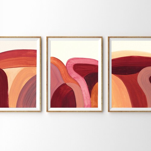 Set of 3 Prints Abstract Art Print Set 3 Abstract Prints Etsy