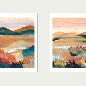 Mountain Landscape Watercolor Print Set: Abstract Sumba Art (Digital Download)