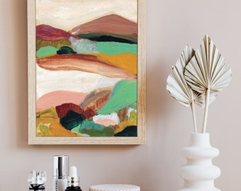 Abstrakte Berglandschaft Kunstdruck: Pastellfarben (Digitaler Download)