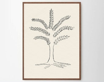 Japandi Art, Minimalista Botanical Art Print, Decoración de pared de color neutro, Impresión botánica minimalista, Japandi Wall Art, Minimalista escandinavo