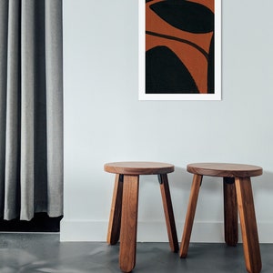 Décor minimaliste Scandi, Impression abstraite noire brune, Art mural abstrait Abstrait Décor mural minimaliste Boho Brown Art Prints 16x20 taille image 7