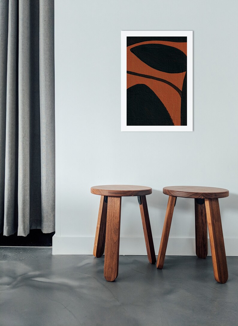 Décor minimaliste Scandi, Impression abstraite noire brune, Art mural abstrait Abstrait Décor mural minimaliste Boho Brown Art Prints 16x20 taille image 7