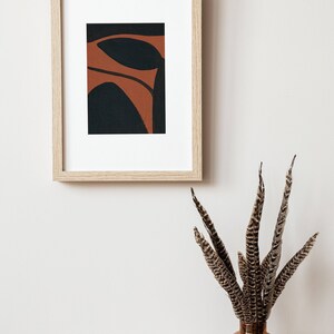 Décor minimaliste Scandi, Impression abstraite noire brune, Art mural abstrait Abstrait Décor mural minimaliste Boho Brown Art Prints 16x20 taille image 3