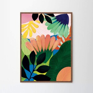 Two Piece of Floral Botanical Prints, Spring and Summer Flowers, Summer ...