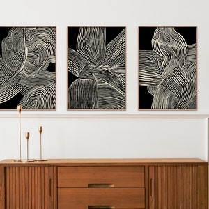 Modern Simple Neutral Gallery Wall Art Set of 3 Nordic Prints Simple ...