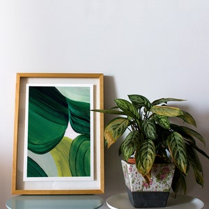 Abstracte groene print, moderne aquarelkunst, hedendaagse grote muurkunst voor huisdecor, smaragdgroene kunstprint, groene aquarel abstract afbeelding 3