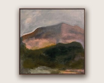 Original Landscape Painting on Canvas, Large Landscape Painting, Large Square Painting, Landscape Wall Art, Living Room art, Moody Vintage
