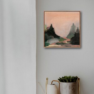 3 Abstract Landscape Prints, 3 piece of Forest Landscape Wall Art, Set of 3 landscape, vintage landscape paintings, Large Landscape Painting image 5