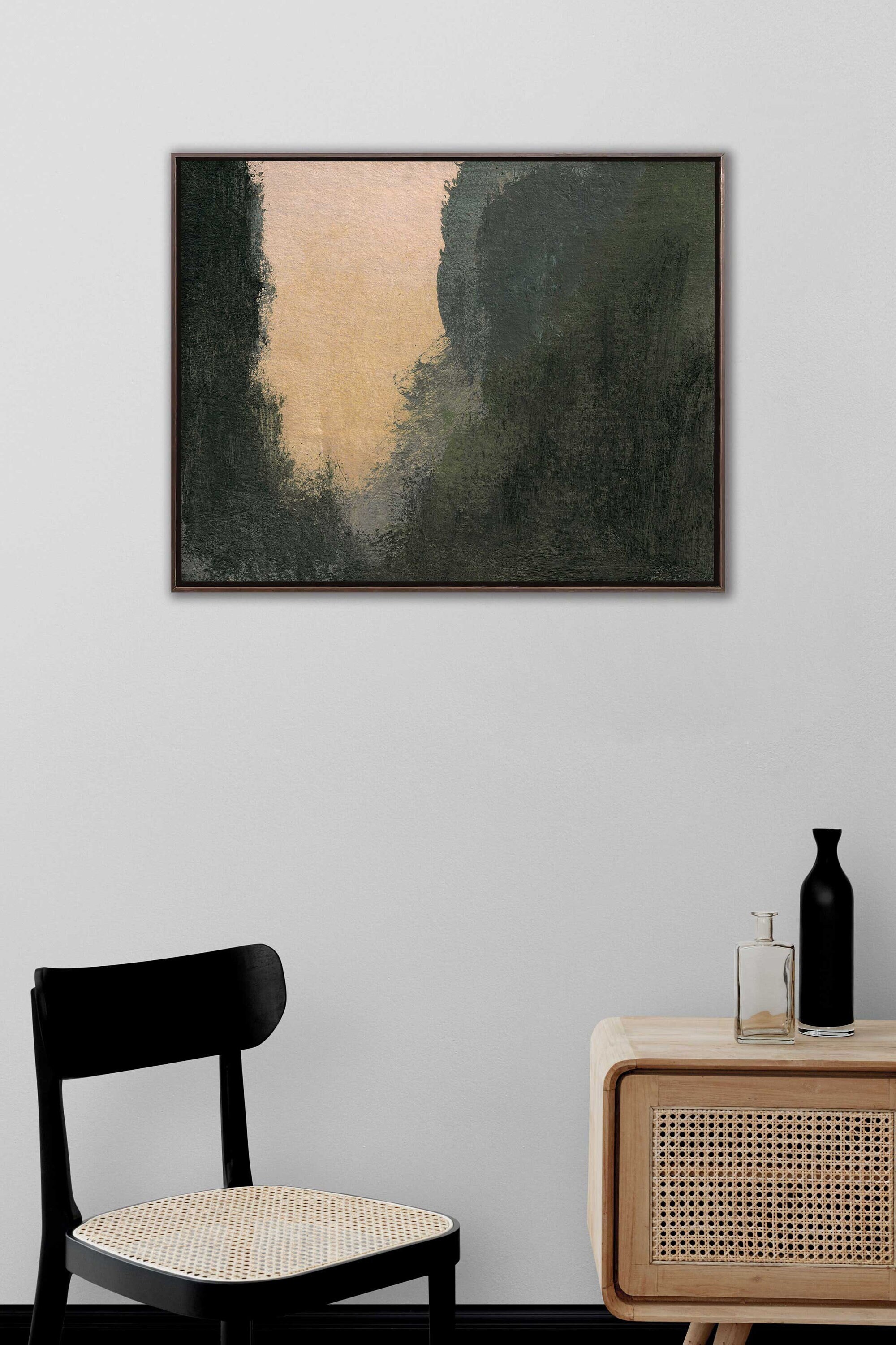 Rustic Landscape Painting, Moody Landscape Painting, Large Landscape Painting, Scandinavian Landscape Print, Soft Landscape Forest Painting