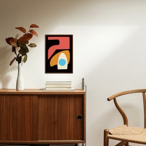 Japandi wall art, Japandi style artwork perfect for minimalist scandinavian home decor or modern mid-century house.