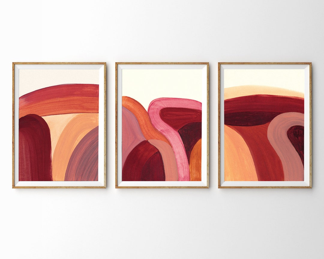 Set of 3 Prints Abstract Art Print Set 3 Abstract Prints Etsy
