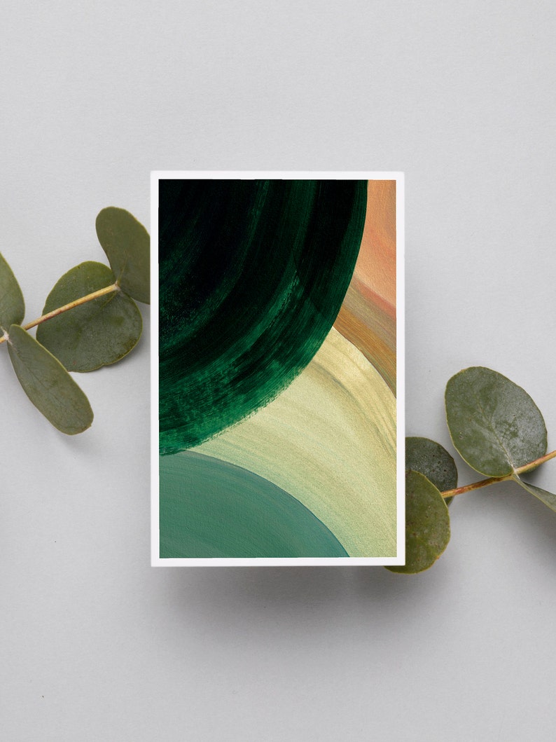 Emerald green wall art Set of 3 prints Leafy abstract